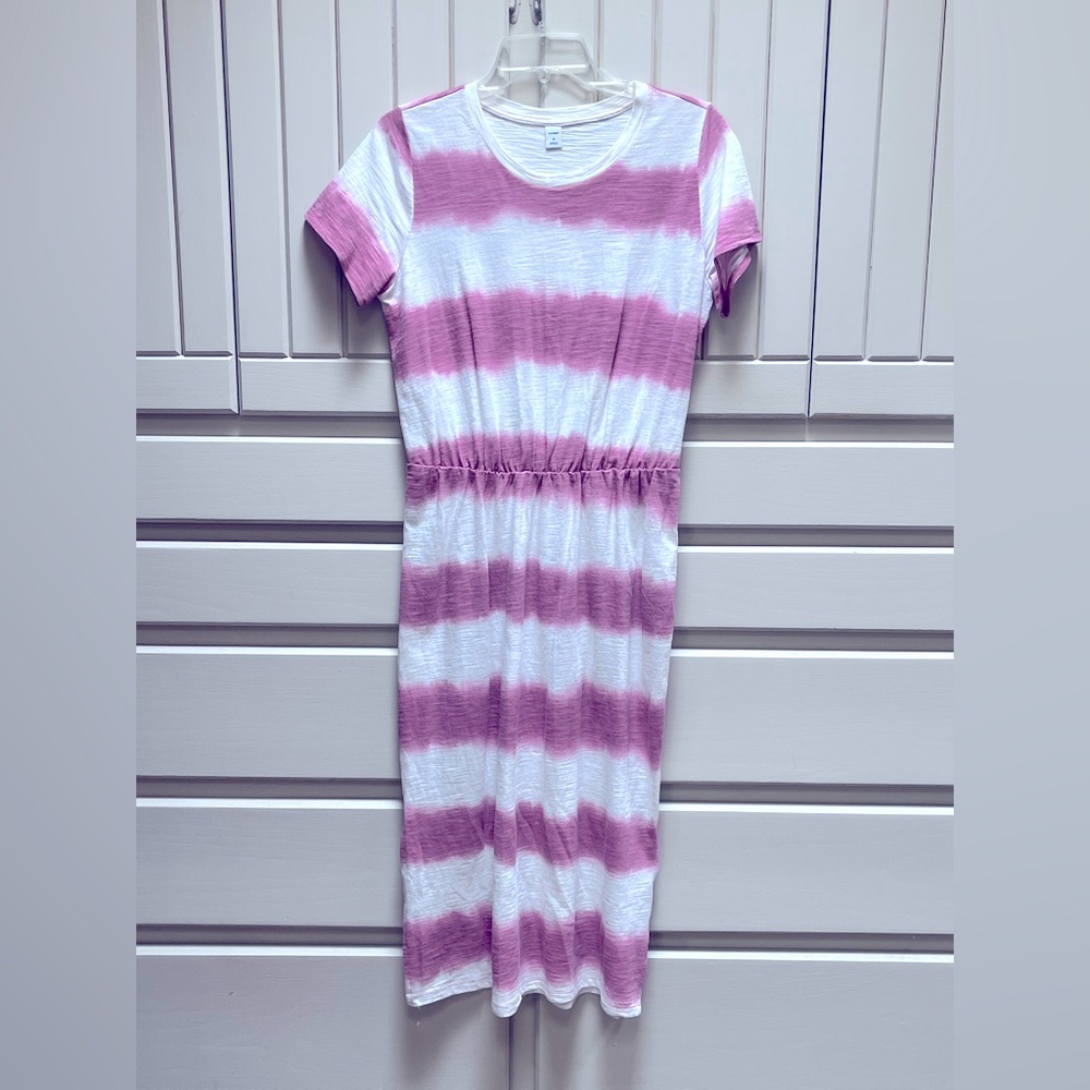 Old Navy Pink and White Striped Dress